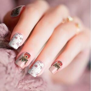 Colour Flash - “Snow for Christmas”. Dainty deer & snowflakes on pearlized base